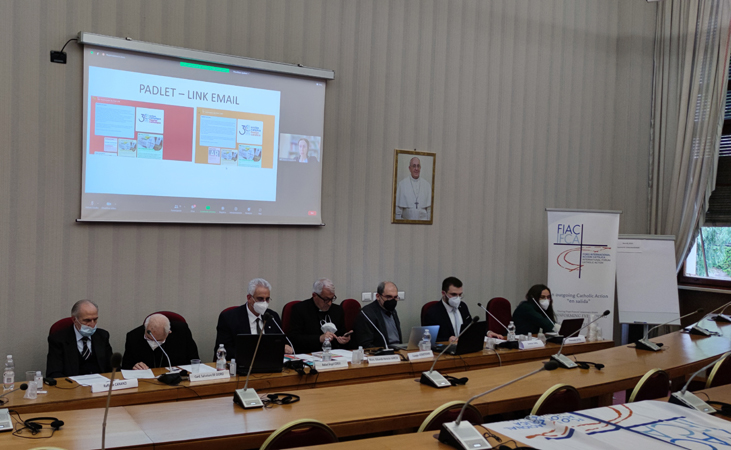 from the left: R. Cananzi, Card. S. De Giorgi, R. Corso, Mrg Garcia, G. Notarstefano, L. Zardi, E. Gitto