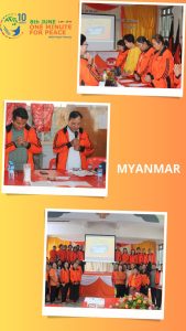 Ac Myanmar. Pray together ‘One minute for peace’