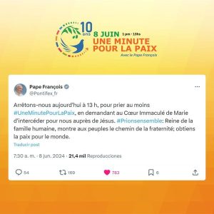 FR_Pontifex Tweet 8 de junio de 2024